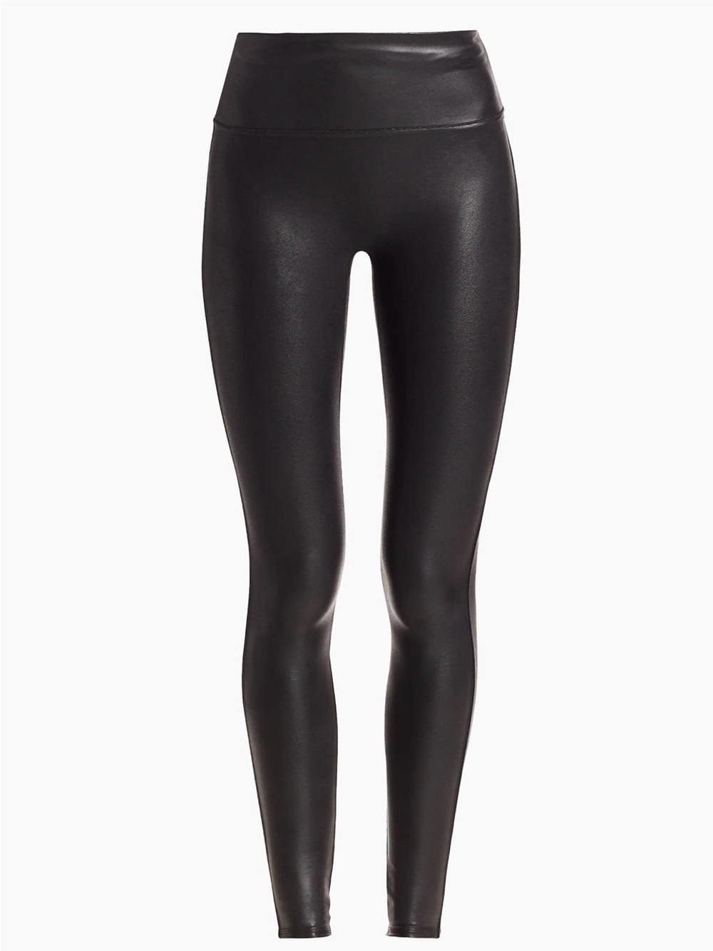 SPANX High-Waist Black Faux-Leather Leggings